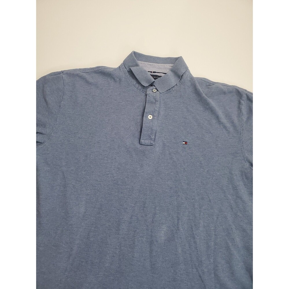 Tommy Hilfiger Men's Short Sleeve Polo Casual Shirt, Blue,‎ XL